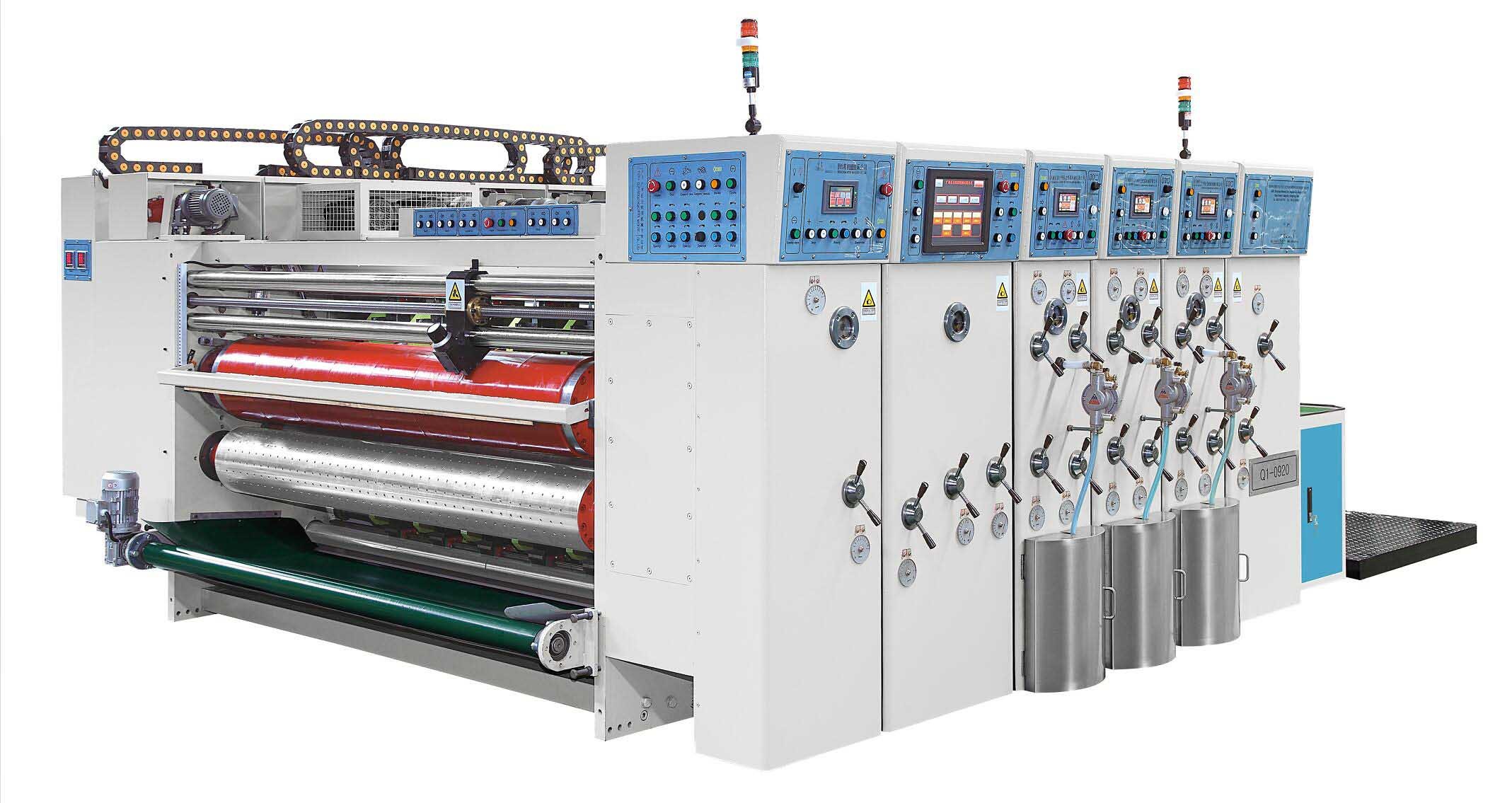 Máquina de impressão ondulada de Flexo da cor do alimentador quatro da  borda de ataque do cartão